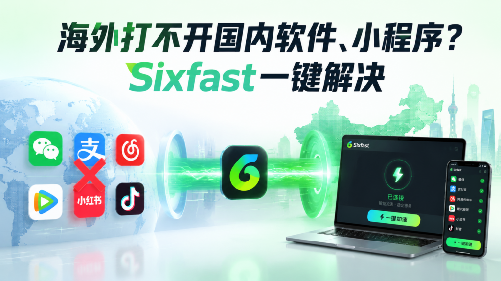 海外打不开过额你软件小程序,sixfast一键解决